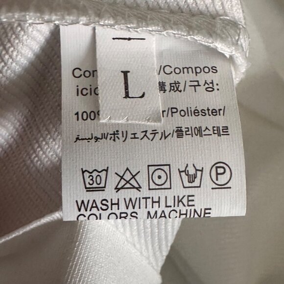 White Cropped Hoodie Long Sleeve Pullover Lightweight Design For Women L - Picture 4 of 6